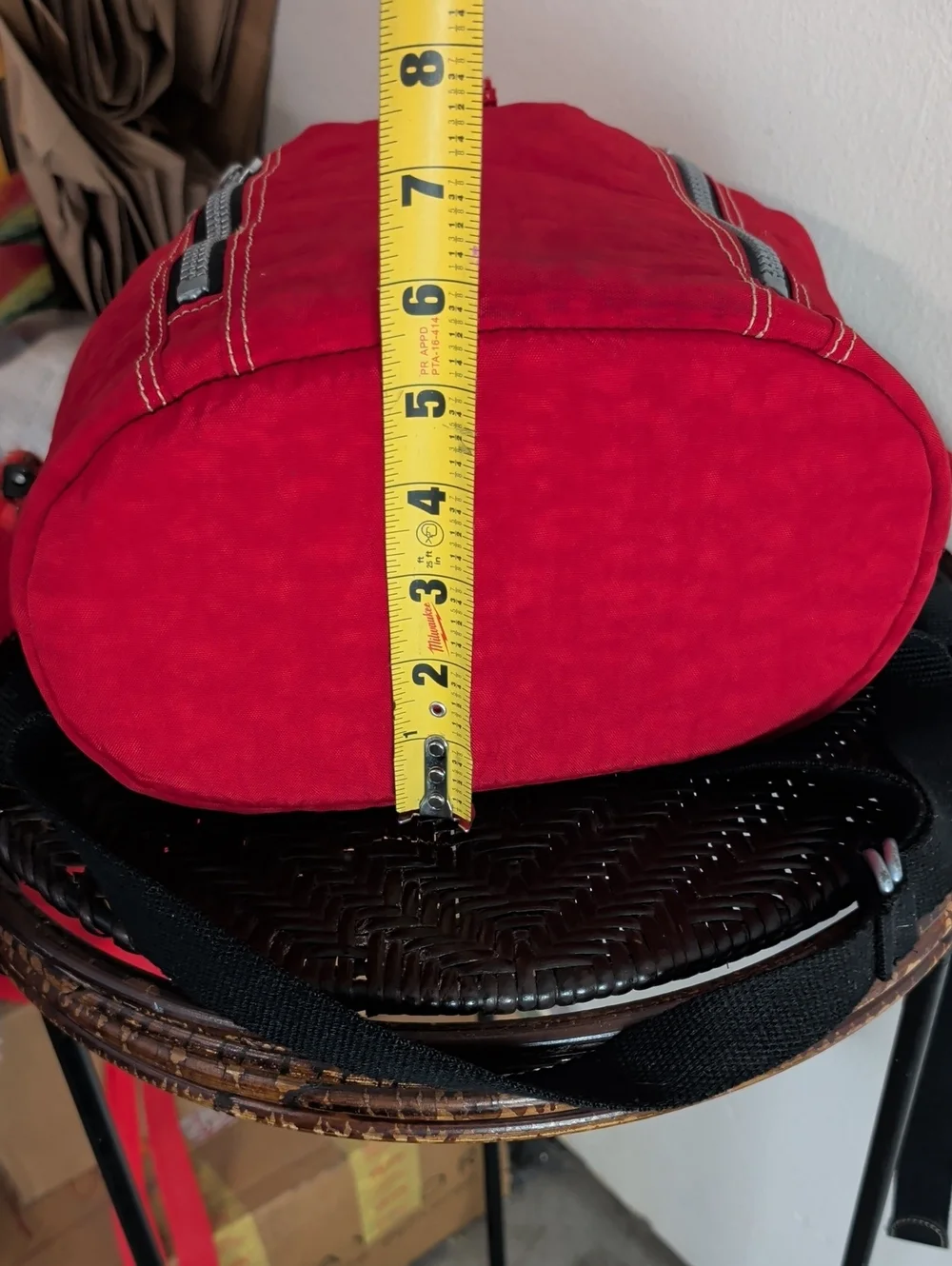 VINTAGE KIPLING FUNDAMENTAL BACKPACK/RUCKSACK BAG RED NYLON DRAWSTRING MONKEY